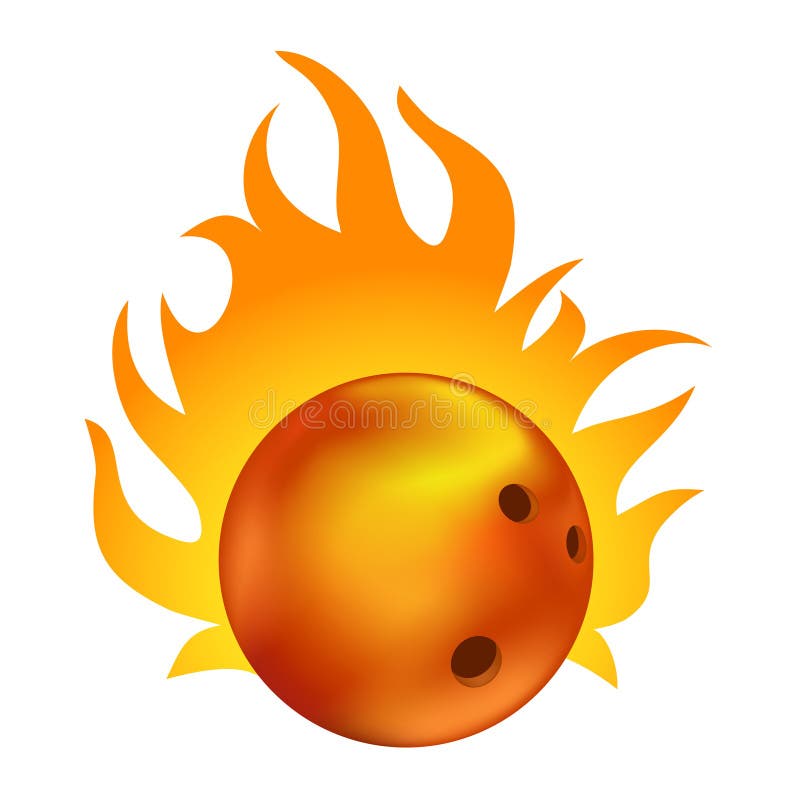 Fire bowling ball stock vector. Illustration of icon 136842426