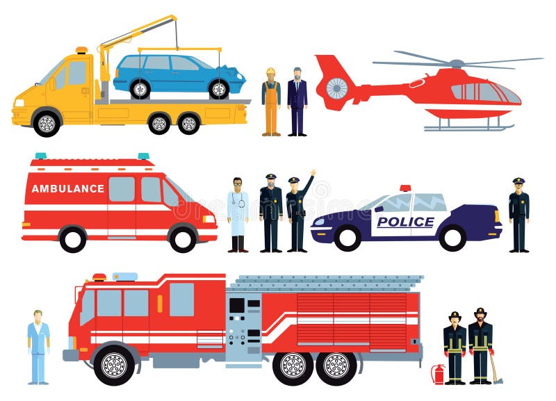 Fire brigade, police and rescue