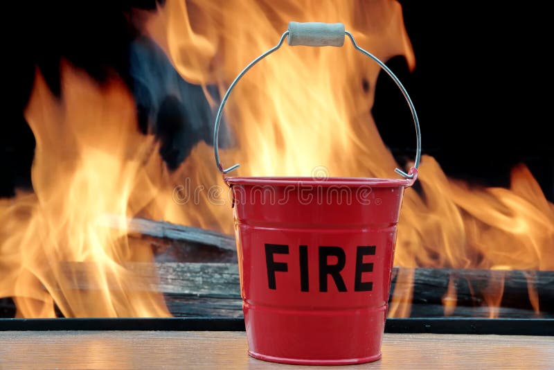 Fire bucket and Flames