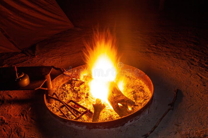 Camping Fireplace on Lake Coast Stock Image Image of season, campfire
