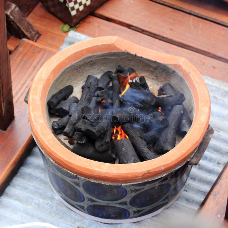 Fire on charcoal stove stock image. Image of coal, texture 40798569