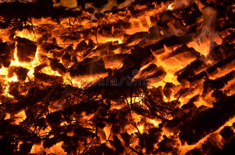 Hot fire coals stock photo. Image of danger, heat, fire 84647674