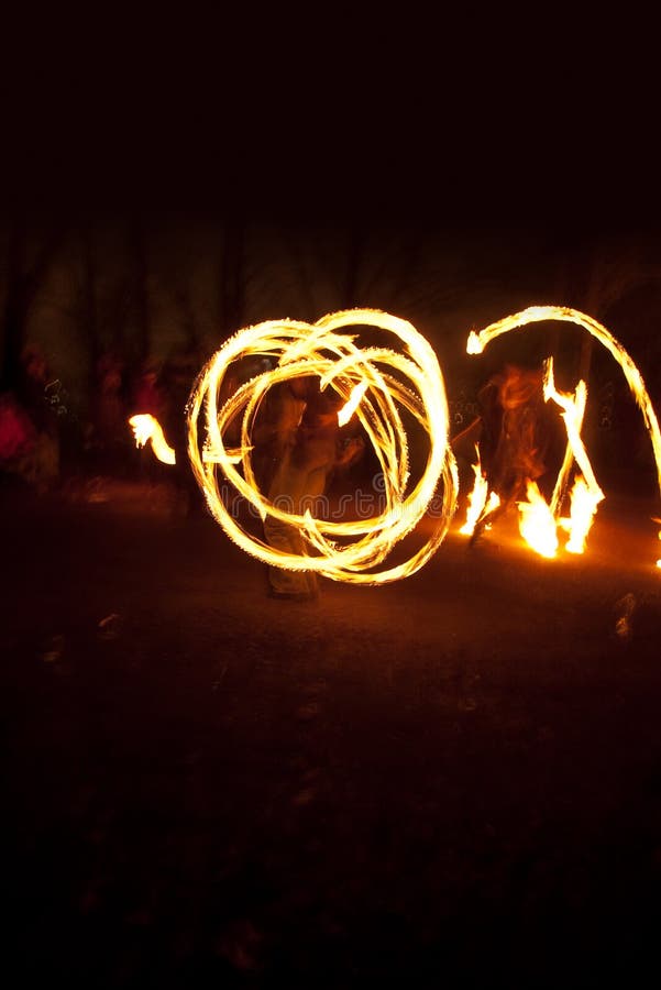 Fire Dancing Street Performers Stock Image Image of flame, night