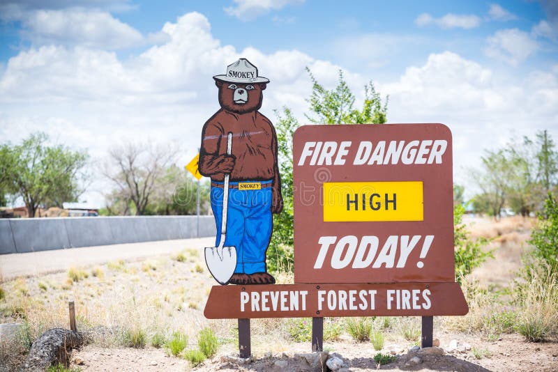 Fire Danger High Today. Prevent forest fires. stock images