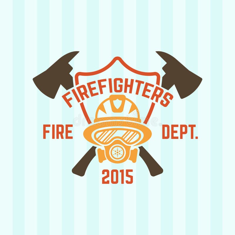 Fire Department Monochrome Vector Emblem Stock Vector - Illustration of ...