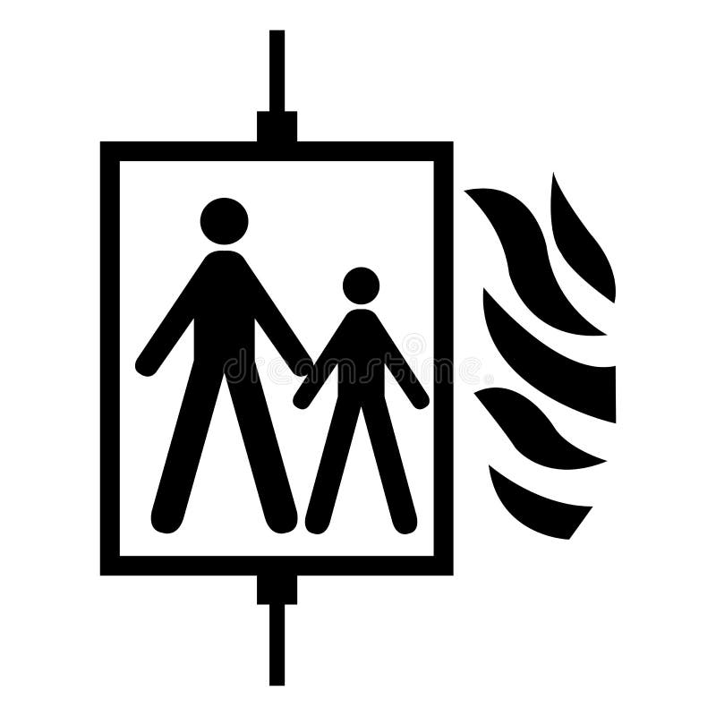 Do Not Use Elevator in Case of Earthquake Prohibition Sign. Stock