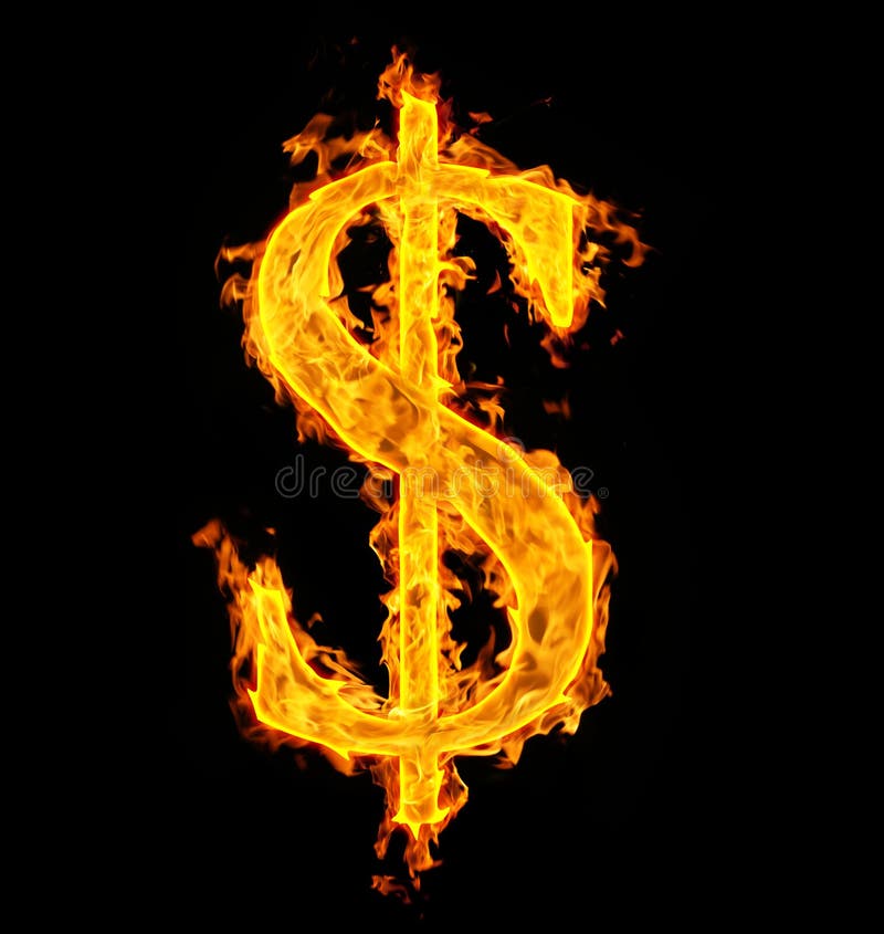 Fire dollar stock illustration. Illustration of igniting - 21300804