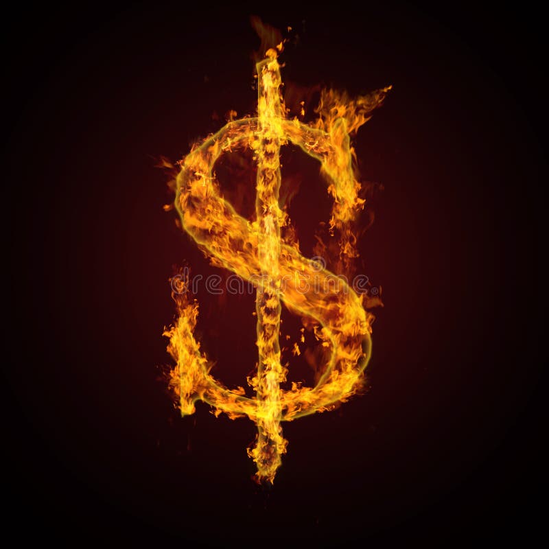 Fire dollar sign stock illustration. Illustration of flamboyant - 7397553