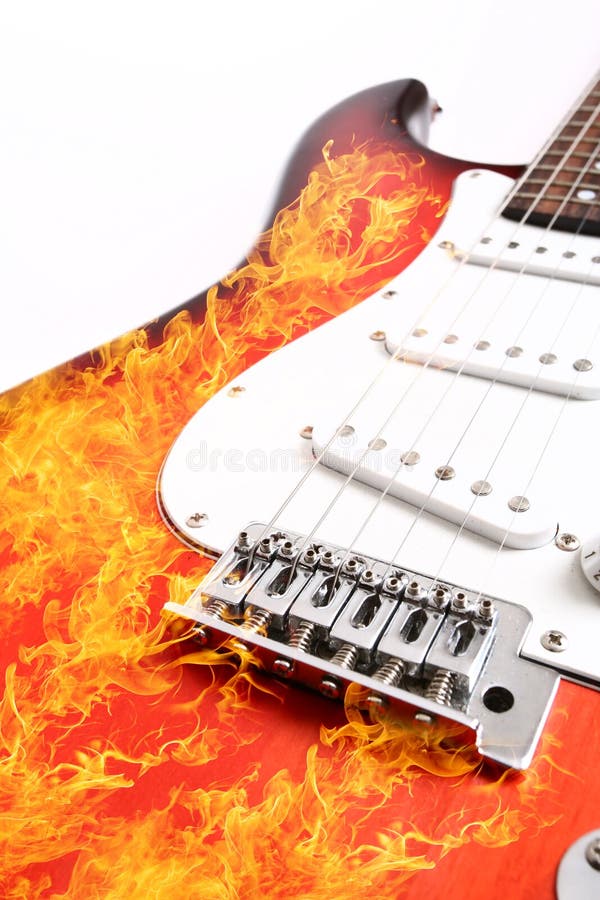 Fire electric guitar stock photo. Image of conceptual 9314158