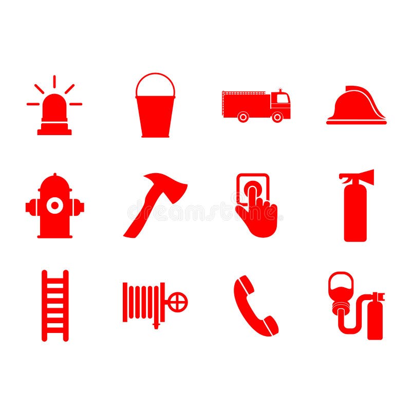Fire Emergency Tools Icon Vector Design Symbol Stock Vector