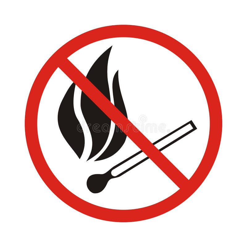 Fire emergency icons. Vector illustration. No open flames. stock illustration Fire emergency icons. Vector illustration. No open flames. stock illustration