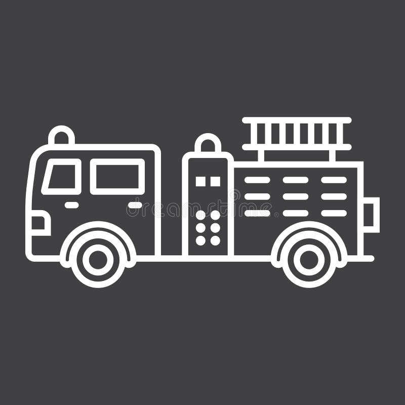 Fire Engine line icon, transport and vehicle vector illustration Fire Engine line icon, transport and vehicle vector illustration