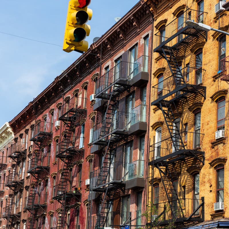 A fire escape of an apartment building in New York city