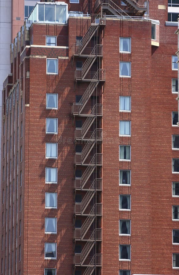 Brick apartment building fire escape information