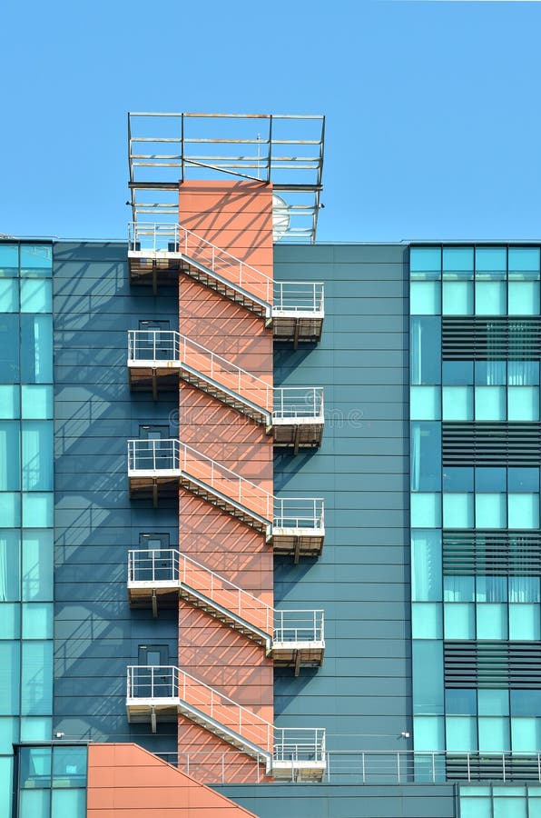 Fire escape outdoor stairs stock photo. Image of danger 