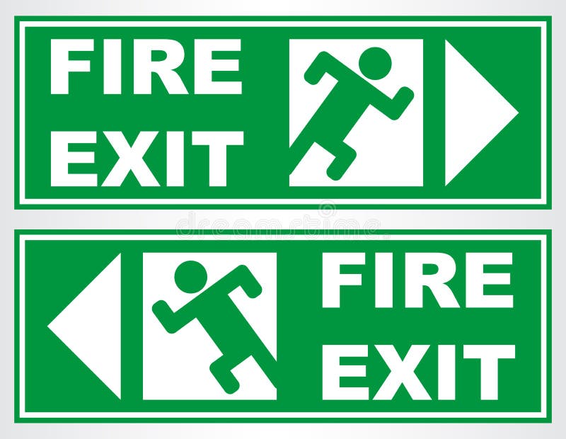 Fire exit sign. stock vector. Illustration of green, exit 80023449