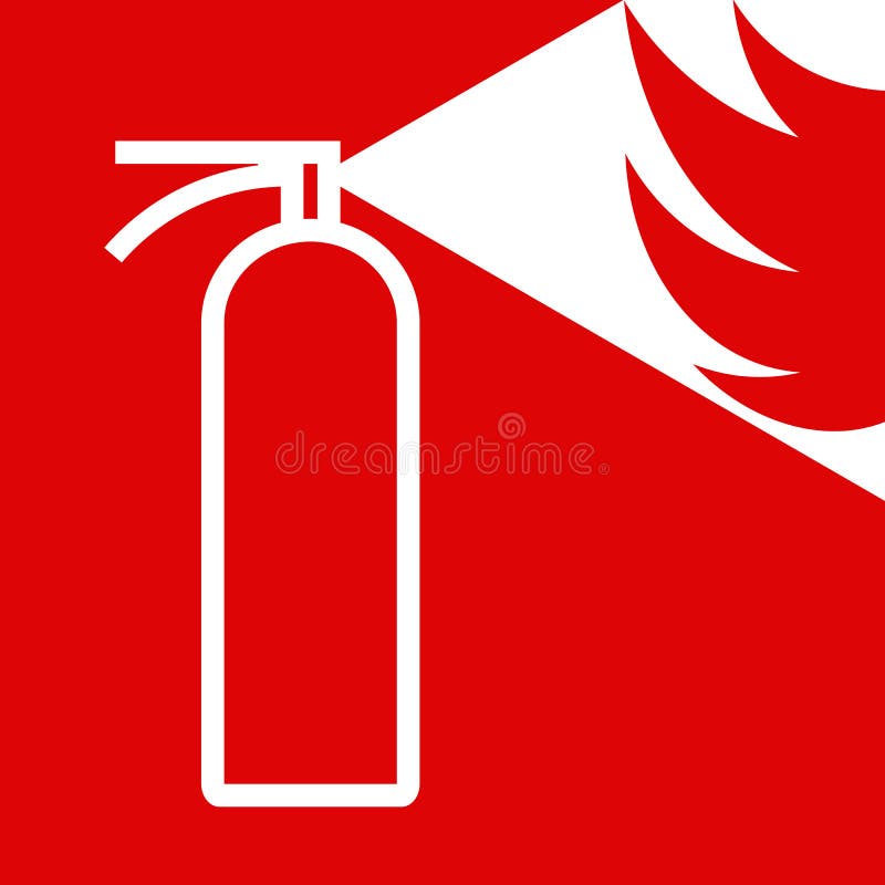 Fire extinguisher sign royalty free illustration