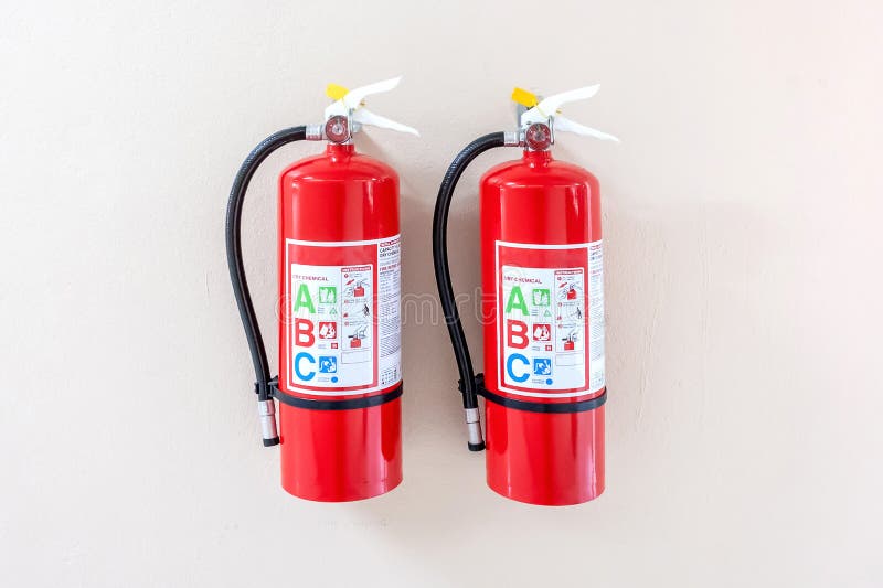 Fire extinguisher system on the wall background, powerful emergency equipment for industrial royalty free stock images Fire extinguisher system on the wall background, powerful emergency equipment for industrial royalty free stock images