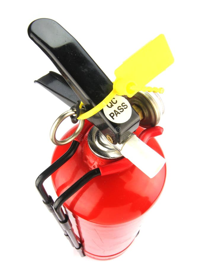 Hand Pulling Safety Pin Fire Extinguisher Stock Image Image of