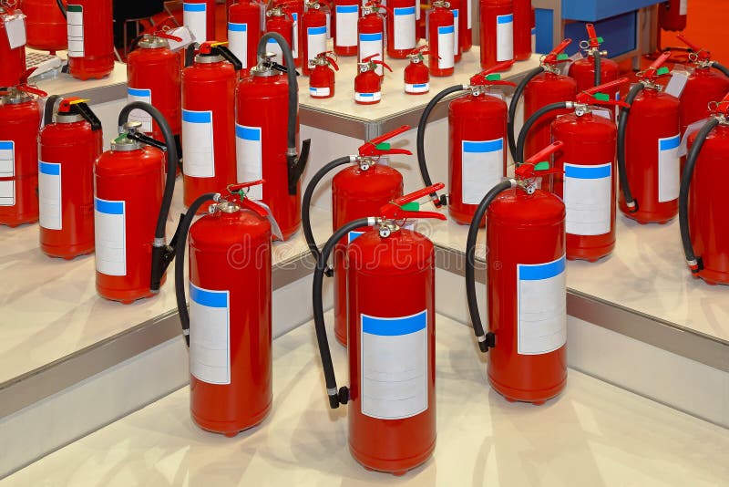 Fire extinguishers stock photo