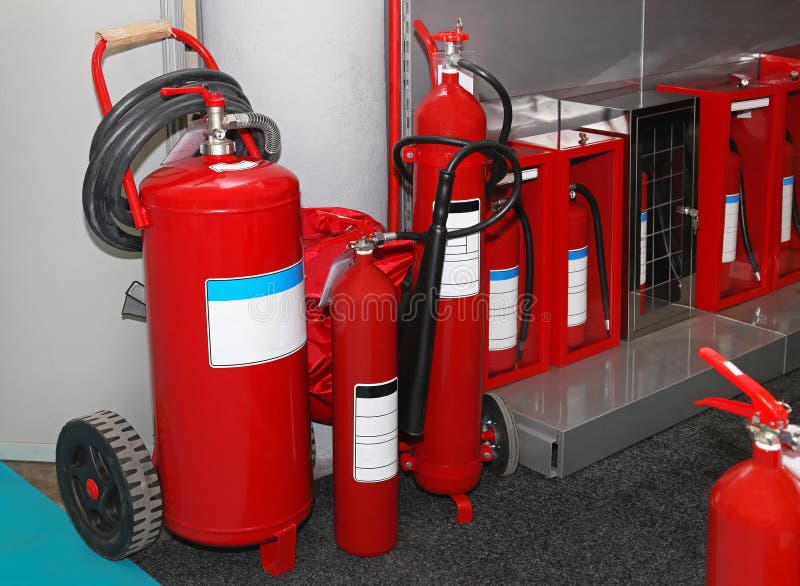 Fire extinguishers stock image