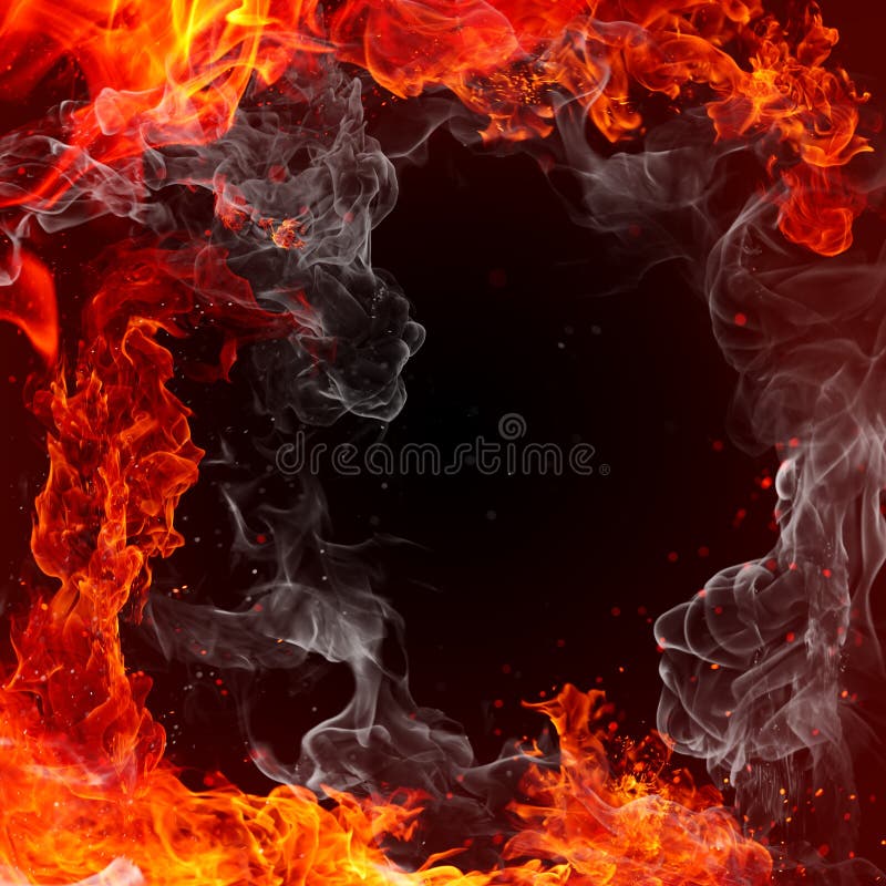 Fire - Fiery Background - Red Flames, Sparks and Smoke Stock Illustration -  Illustration of closeup, burn: 131373580