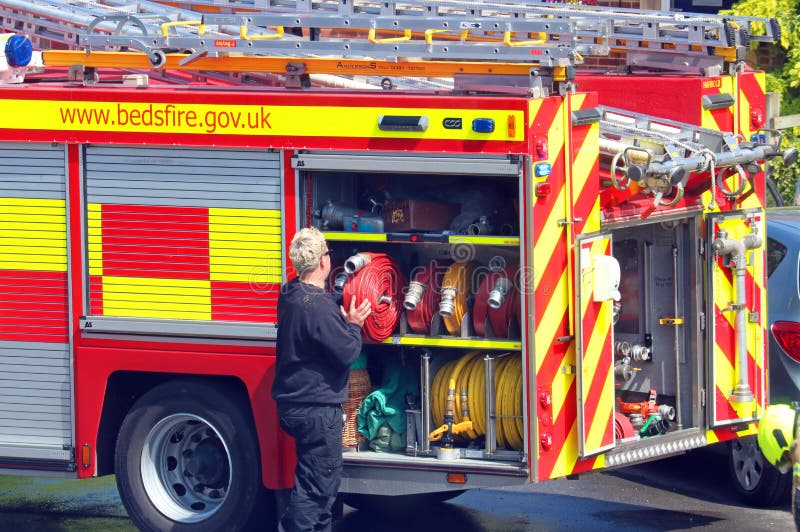 Fire Service UK Attending a Fire. Editorial Stock Image - Image of ...