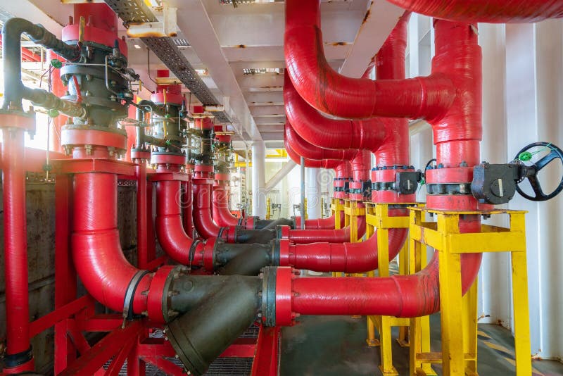 Fire fighting systems on offshore oil and gas central processing platform.