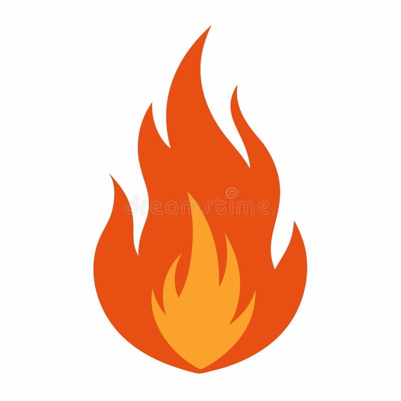 Fire Flame Burning Heat Red Yellow Vector Illustration White Background stock illustration