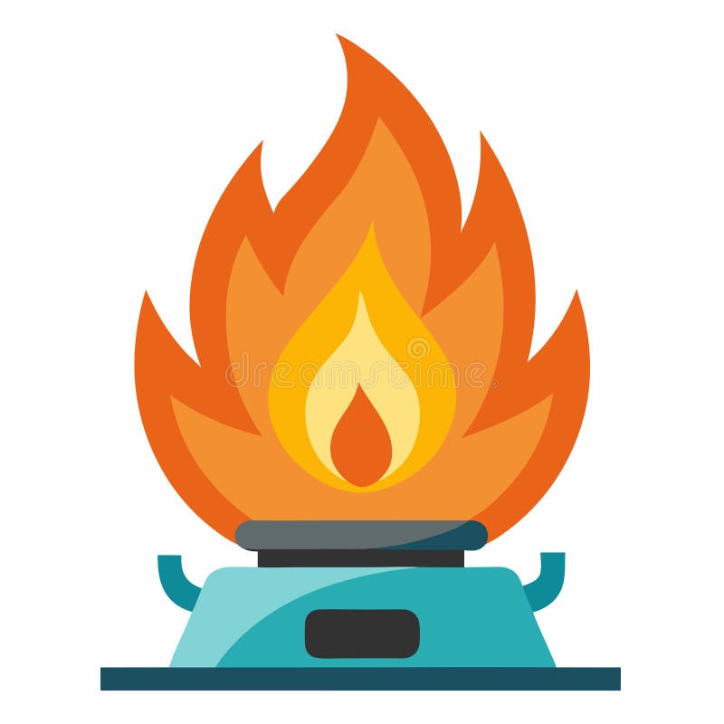 Fire Flame Burning Heat Red Yellow Vector Illustration White Background royalty free illustration