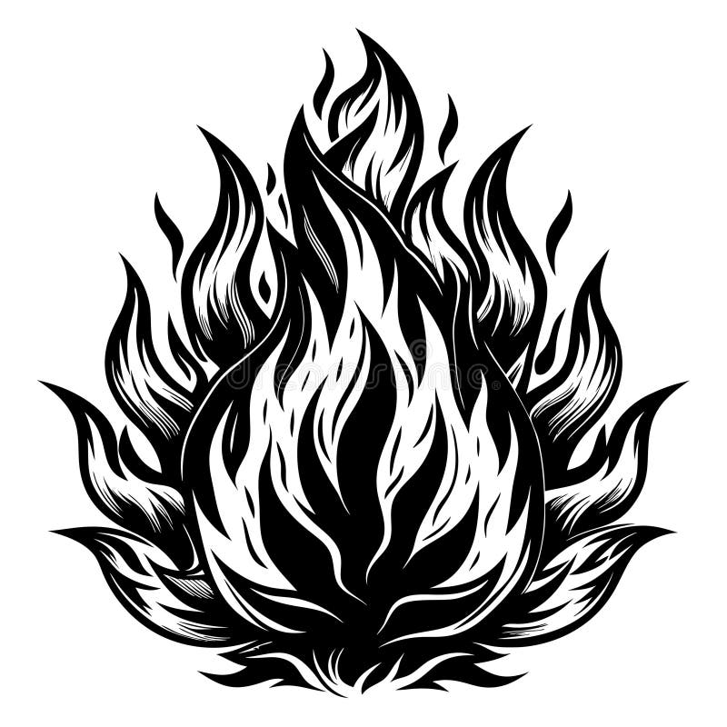 Fire Flame Heat Silhouette Vector Illustration White Background royalty free illustration