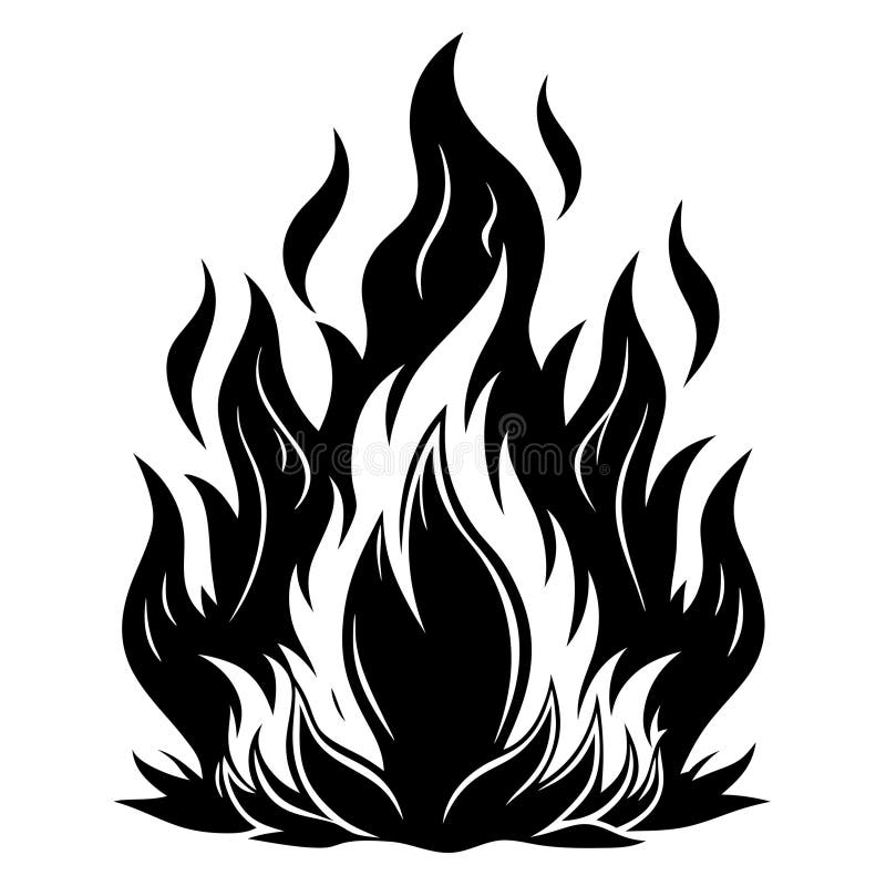 Fire Flame Heat Silhouette Vector Illustration White Background vector illustration