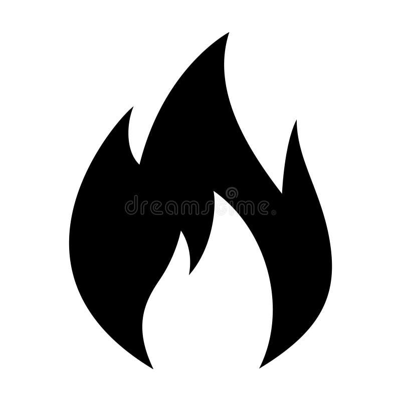 fire vector black and white