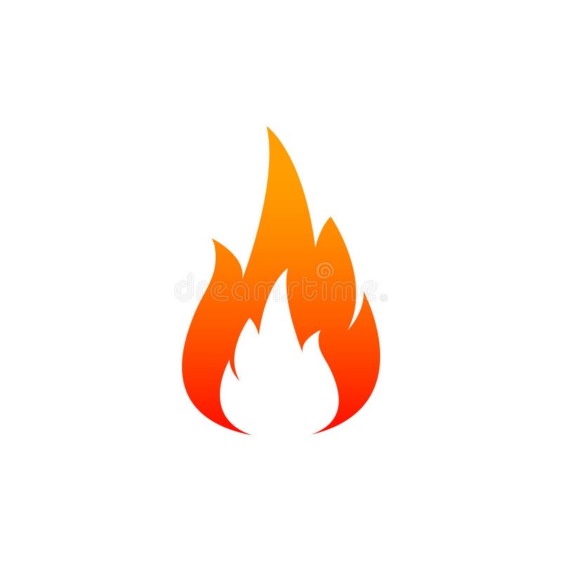 Fire flame icon. Oil, gas and energy concept and hot food. Flat design, vector illustration on background.