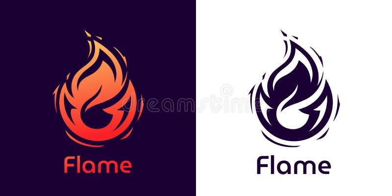 Fire Flame Logo Design. Flame Silhouette. Hot Symbol Stock Vector ...