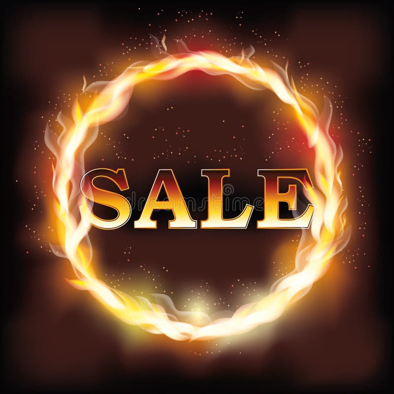 Fire flame sale card stock vector. Illustration of blaze - 45123965