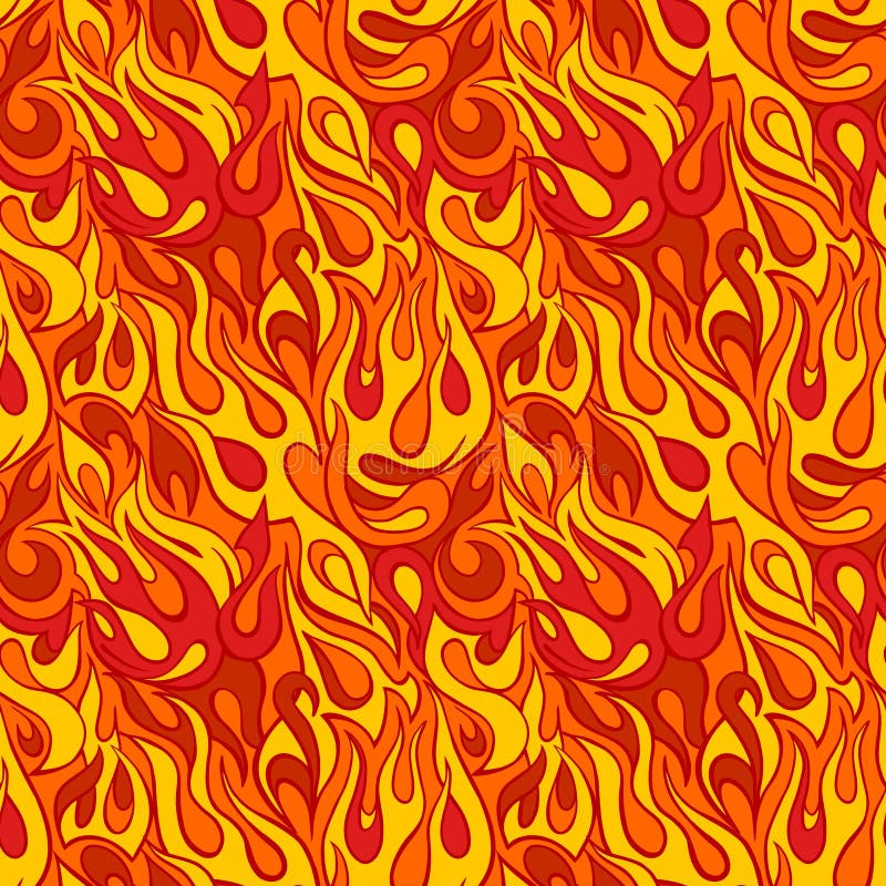Fire flame seamless pattern stock illustration