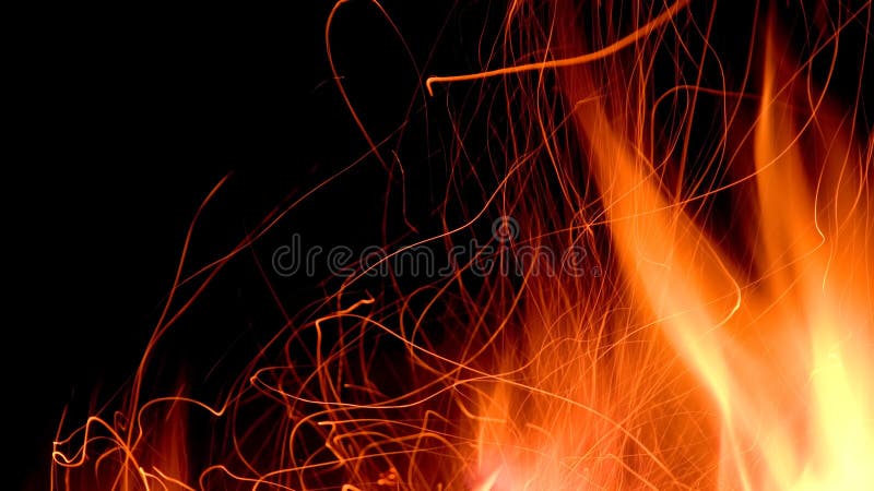 Fire and flames on a black background royalty free stock photography