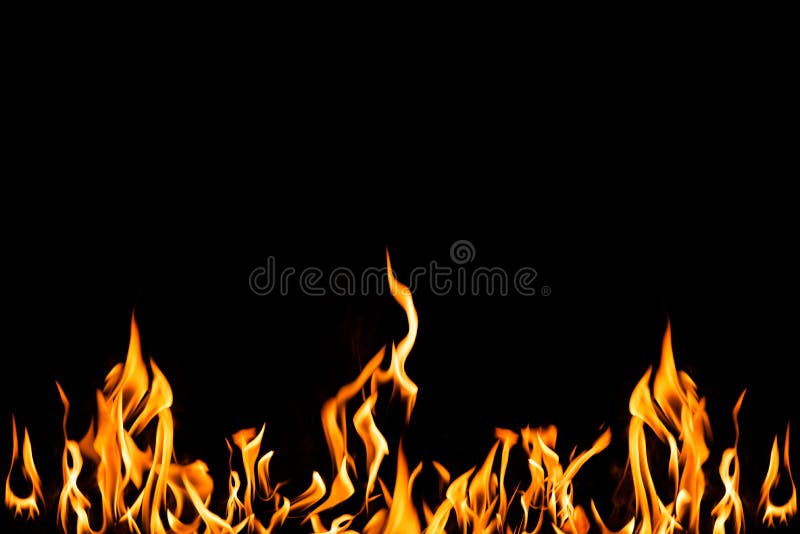 Fire Flames on Black Background. Fire Flames Isolated on Black Background  Stock Photo - Image of burn, danger: 173904844