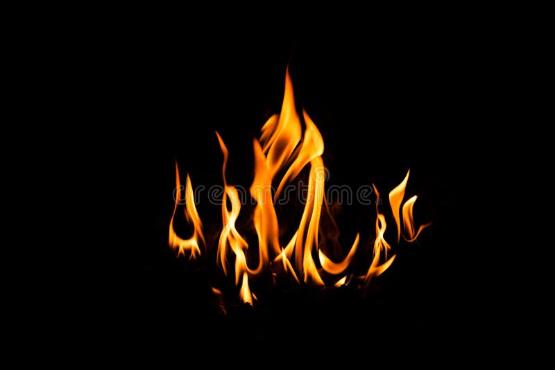 Fire Flames on Black Background. Fire Flames Isolated on Black Background  Stock Image - Image of fireplace, dangerous: 173904839