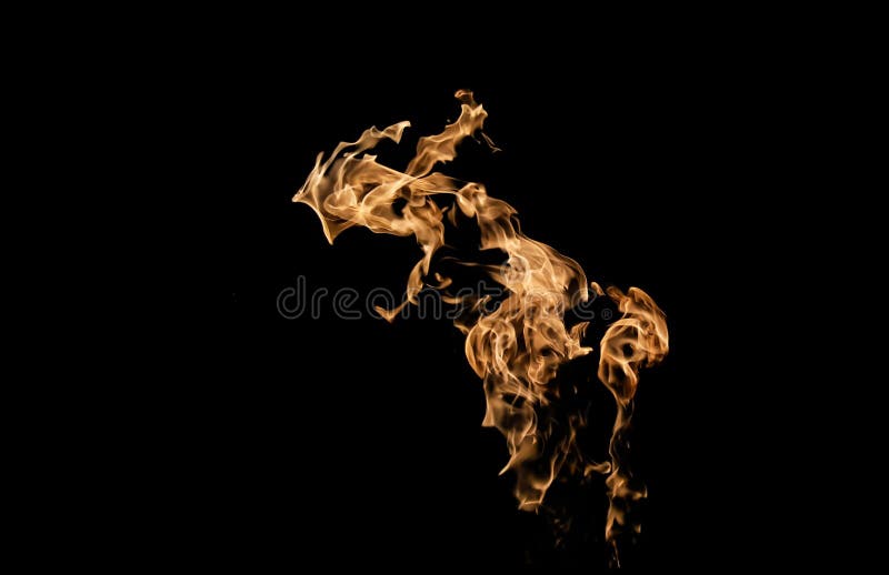 Fire flames on black background. fire on black background. fire patterns stock images
