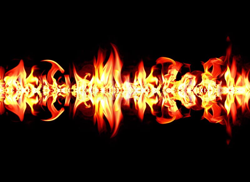Fire and Flames with a Burning Dark Redorange Background. Fire and Flames Stock Illustration