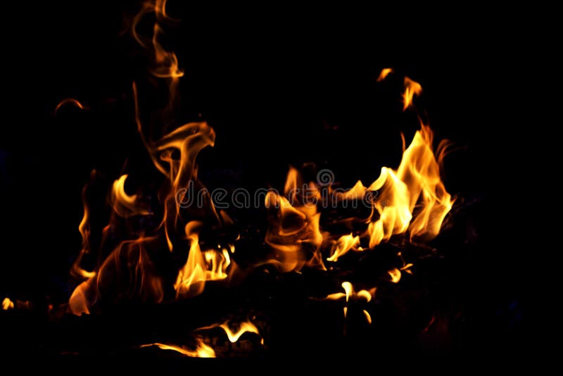 Fire Flames on Dark Background Stock Photo - Image of abstract, black ...