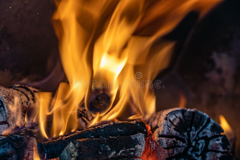Fire Flames in a Oven stock photo. Image of furnace 230564576