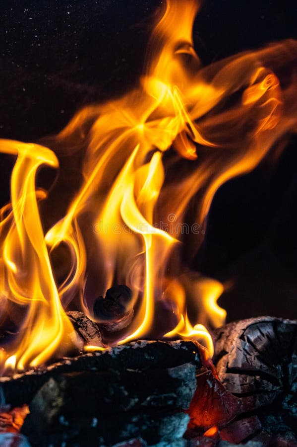 Fire Flames in a Oven stock image. Image of aged, center 230564593