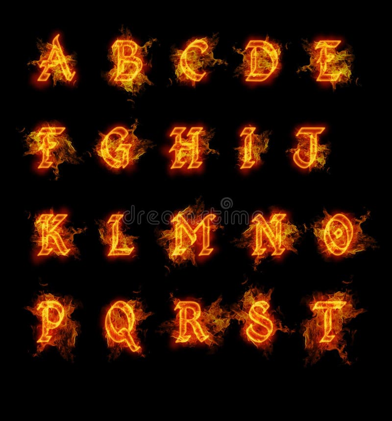 Fire font collection stock photo. Image of abstract, fire - 56849678