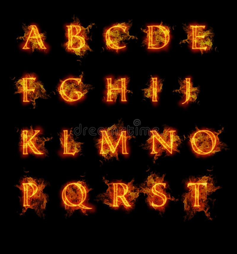 Font of fire stock illustration. Illustration of shape - 10165415