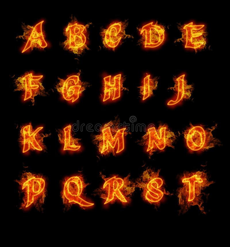 Fire font collection stock illustration. Illustration of isolated ...
