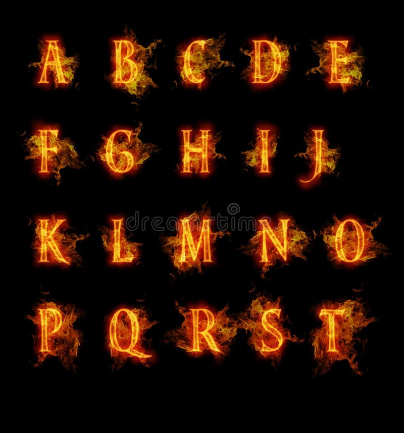 Fire font collection stock illustration. Illustration of burn - 57583396