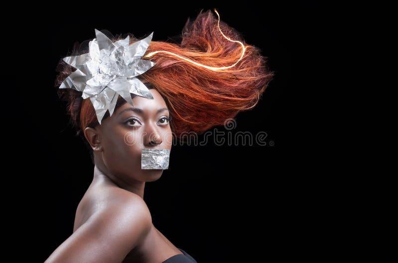 Fire in the hair royalty free stock image Fire in the hair royalty free stock image